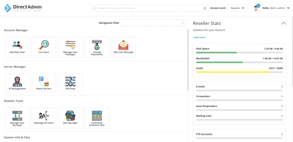 directadmin website control panel